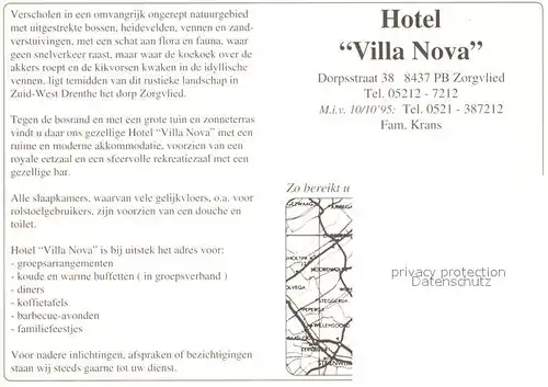 AK / Ansichtskarte Zorgvlied Hotel Villa Nova Kat. Zorgvlied