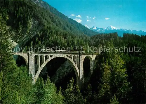 AK / Ansichtskarte Viadukte Viaduc Wiesner Viadukt Rhaetische Bahn Tinzenhorn Piz Michel Kat. Bruecken