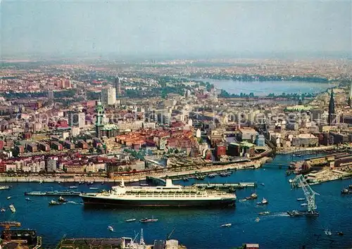 AK / Ansichtskarte Schiffe Ships Navires Queen Elizabeth 2 Hafen Hamburg 