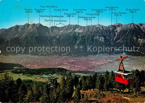 AK / Ansichtskarte Seilbahn Patscherkofel Innsbruck Nordkette Kat. Bahnen