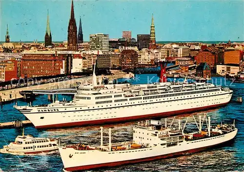 AK / Ansichtskarte Schiffe Ships Navires TS Hamburg ueberseebruecke 