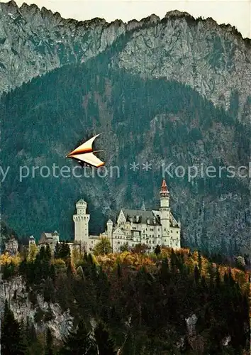 AK / Ansichtskarte Drachenflug Drachenflieger Schloss Neuschwanstein Kat. Flug