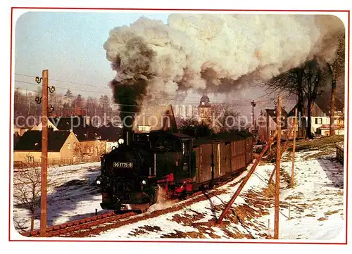 AK / Ansichtskarte Lokomotive Lok 99 1775 Schmalspurbahn Cranzahl Oberwiesenthal  Kat. Eisenbahn