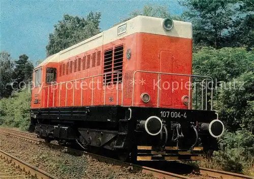 AK / Ansichtskarte Lokomotive Bo Bo  Diesellokomotive 107 004 4 Kat. Eisenbahn