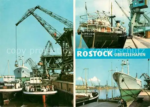 AK / Ansichtskarte Schiffe Ships Navires Rostock ueberseehafen 