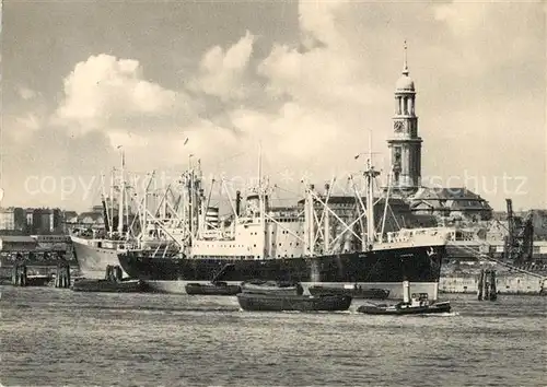 AK / Ansichtskarte Schiffe Ships Navires Hamburg Hafen St. Michaelis Kirche 