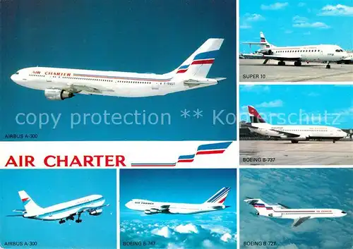 AK / Ansichtskarte Flugzeuge Zivil Air Charter Airbus A 300 Super 10 Boeing B 737 Kat. Airplanes Avions