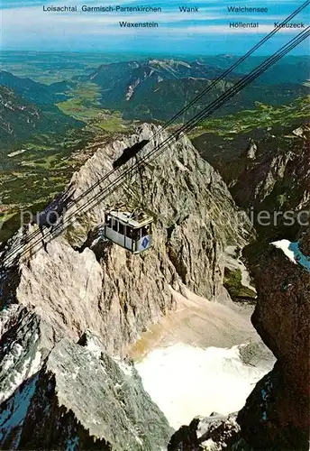 AK / Ansichtskarte Seilbahn Zugspitze Hoellental Waxensteinkamm Loisachtal  Kat. Bahnen