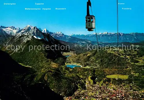 AK / Ansichtskarte Seilbahn Karwendel Mittenwald Zugspitzgruppe  Kat. Bahnen