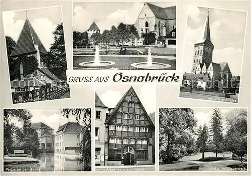 AK / Ansichtskarte Osnabrueck Katharinenkirche Buergerpark Hase Kat. Osnabrueck