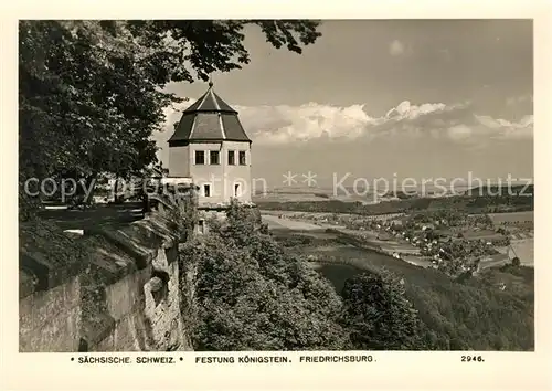 AK / Ansichtskarte Saechsische Schweiz Festung Koenigstein Friedrichsburg Kat. Rathen Sachsen