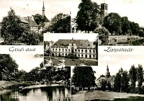 AK / Ansichtskarte Lippstadt Bruederkirche Elisabethkirche Neue Anlagen Im gruenen Winkel Kat. Lippstadt