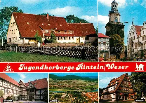 AK / Ansichtskarte Rinteln Marktplatz Burg Museum Jugendherberge Kat. Rinteln