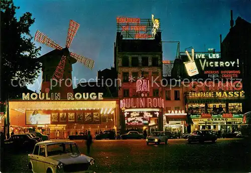 AK / Ansichtskarte Paris Moulin Rouge Nachtaufnahme Kat. Paris