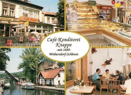 AK / Ansichtskarte Woltersdorfer Schleuse Cafe Konditorei Knappe