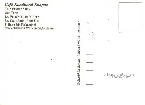 AK / Ansichtskarte Woltersdorfer Schleuse Cafe Konditorei Knappe