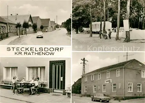 AK / Ansichtskarte Steckelsdorf Strassenpartie Campingplatz Gaststaette Kat. Rathenow