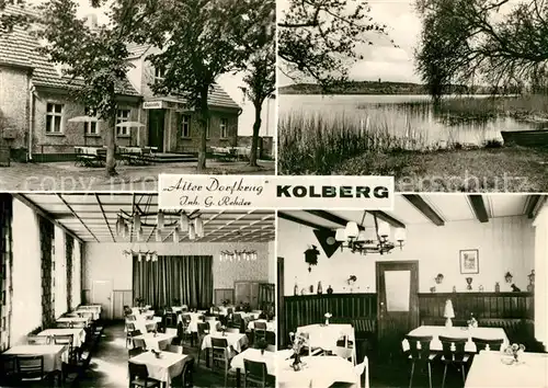 AK / Ansichtskarte Kolberg Wolziger See Gaststaette Alter Dorfkrug Uferpartie am See