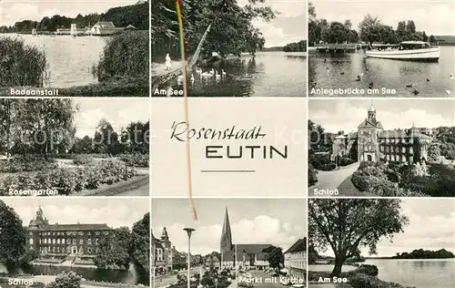 AK / Ansichtskarte Eutin Badeanstalt Am See Anlegebruecke Rosengarten Schloss Markt Kirche  Kat. Eutin