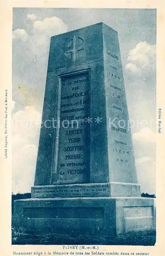 AK / Ansichtskarte Flirey Monument erige a la Memoire de tous les Soldats tombes dans ce secteur Kat. Flirey