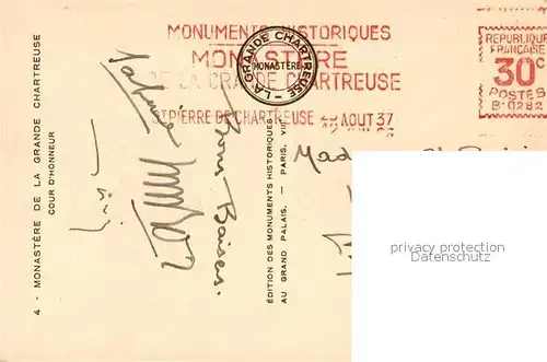 AK / Ansichtskarte Grande Chartreuse Monastere Cour d Honneur Kat. Saint Pierre de Chartreuse