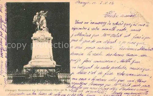 AK / Ansichtskarte Orange Monument des Combattants 1870 Kat. Orange
