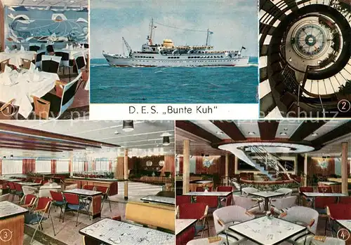 AK / Ansichtskarte Schiffe Ships Navires D.E.S. Bunte Kuh Gastronomie Speisesaal Tanzsalon Bar Cafe 