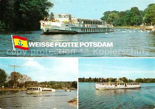 AK / Ansichtskarte Motorschiffe Weisse Flotte Potsdam MS Sanssouci MS Caputh MS Berlin  Kat. Schiffe