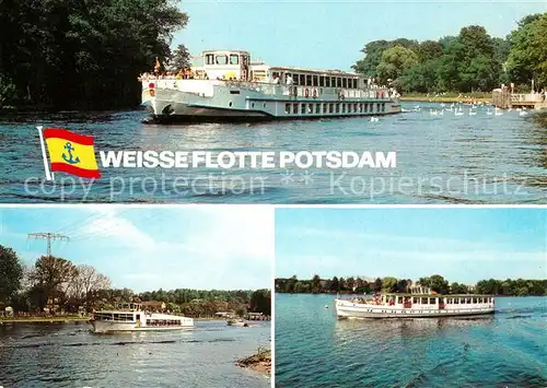 AK / Ansichtskarte Motorschiffe Weisse Flotte Potsdam MS Sanssouci MS Berlin MS Caputh Kat. Schiffe
