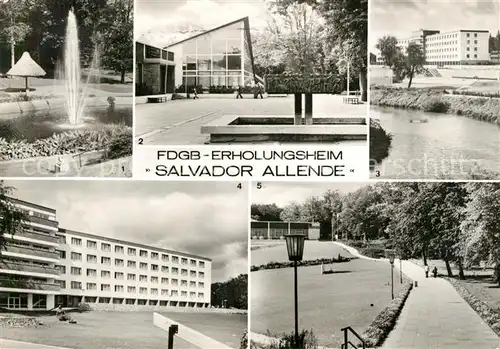 AK / Ansichtskarte Templin FDGB Erholungsheim Salvador Allende Buergerpark Fontaene Restaurant Kat. Templin