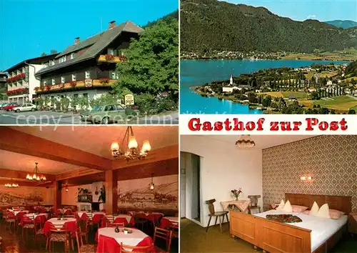 AK / Ansichtskarte Ossiach Ossiachersee Gasthof Espresso Zur Post Gastraum Zimmer