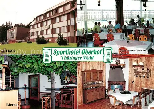 AK / Ansichtskarte Oberhof Thueringen Sporthotel Oberhof Hotel Speiserestaurant Bierbar Rennsteigzimmer Kat. Oberhof Thueringen