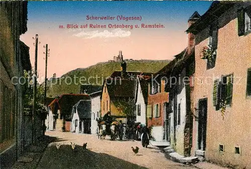 AK / Ansichtskarte Scherweiler mit Ruinen Ortenberg und Ramstein Kat. Scherwiller