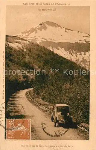 AK / Ansichtskarte Cantal Auvergne Vue prise sur la route tortueuse du Col de Cera