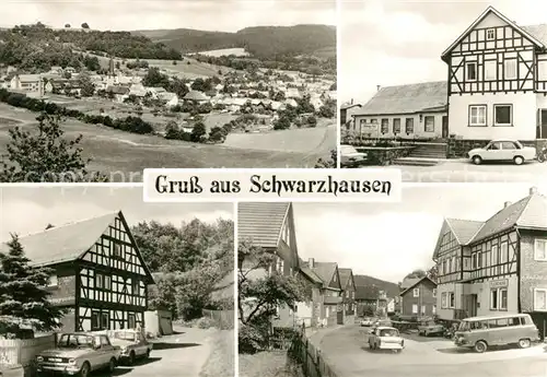 AK / Ansichtskarte Schwarzhausen Panorama Fachwerkhaeuser Dorfstrasse Kat. Emsetal