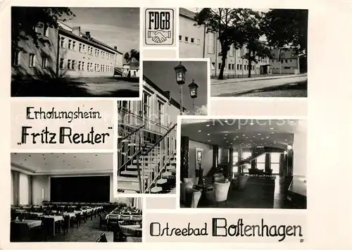 AK / Ansichtskarte Boltenhagen Ostseebad FDGB Erholungsheim Fritz Reuter Speisesaal Foyer Kat. Ostseebad Boltenhagen