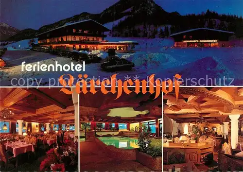 AK / Ansichtskarte Erpfendorf Ferienhotel Laerchenhof Restaurant Hallenbad Nachtaufnahme im Winter Kat. Kirchdorf in Tirol