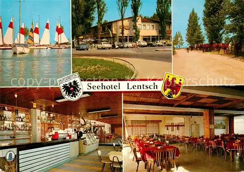 AK / Ansichtskarte Podersdorf See Burgenland Seehotel Lentsch Bar Restaurant Seglerhafen Pferde Kat. Podersdorf am See