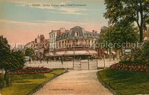 AK / Ansichtskarte Reims Champagne Ardenne Jardin Colbert vers Hotel Continental Kat. Reims