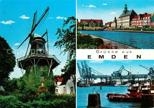 AK / Ansichtskarte Emden Ostfriesland Windmuehle Hafen Kat. Emden