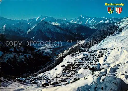 AK / Ansichtskarte Bettmeralp VS Winteraufnahme Dom Matterhorn Weisshorn Kat. Bettmeralp