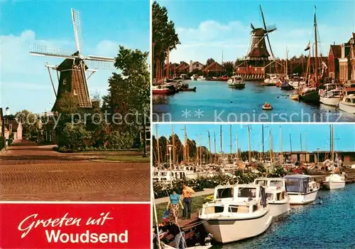 AK / Ansichtskarte Woudsend Windmuehle Hafen Kat. Niederlande