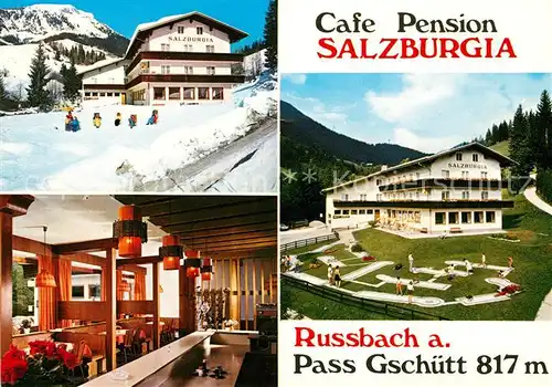AK / Ansichtskarte Russbach Pass Gschuett Cafe Pension Salzburgia Wintersportplatz Minigolf Kat. Russbach am Pass Gschuett