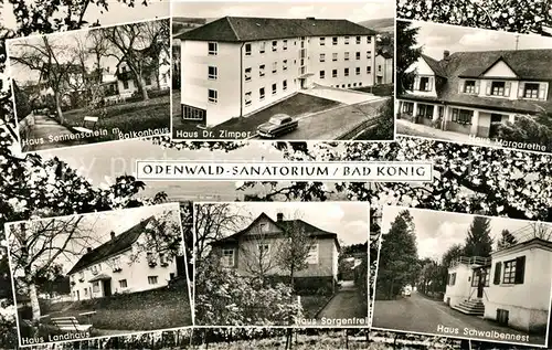 AK / Ansichtskarte Bad Koenig Odenwald Haus Sonnenschein Doktor Zimper Margarethe Landhaus Sorgenfrei Kat. Bad Koenig