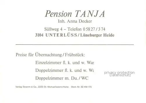 AK / Ansichtskarte Unterluess Pension Tanja Kat. Unterluess