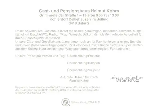 AK / Ansichtskarte Uslar Solling Gast Pensionshaus Kohrs Kat. Uslar