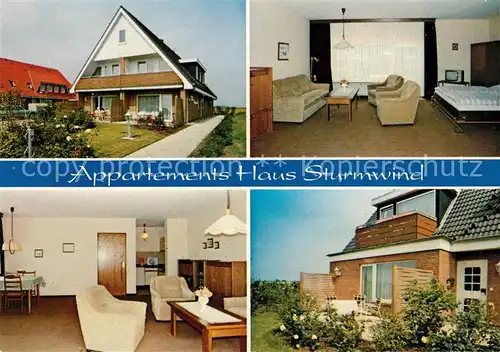 AK / Ansichtskarte Buesum Nordseebad Appartements Haus Sturmwind Kat. Buesum