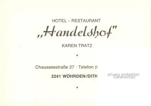 AK / Ansichtskarte Woehrden Dithmarschen Hotel Restaurant Handelshof Kat. Woehrden