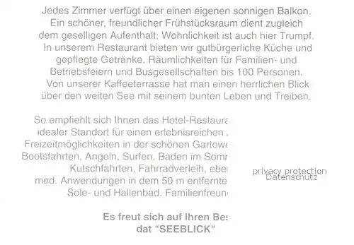 AK / Ansichtskarte Gartow Neustadt Dosse Hotel Restaurant Seeblick Kat. Wusterhausen Dosse