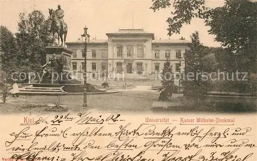 AK / Ansichtskarte Kiel Universitaet Kaiser Wilhelm Denkmal Kat. Kiel